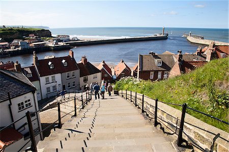 The 199 Steps in Whitby, North Yorkshire, England, United Kingdom, Europe Stock Photo - Rights-Managed, Code: 841-06345099