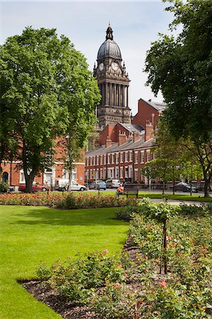 Leeds Town Hall from Park Square, Leeds, West Yorkshire, Yorkshire, England, United Kingdom, Europe Fotografie stock - Rights-Managed, Codice: 841-06345107