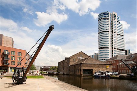 Kornkammer Wharf und Bridgwater Tower, Leeds, West Yorkshire, England, Vereinigtes Königreich, Europa Stockbilder - Lizenzpflichtiges, Bildnummer: 841-06345132