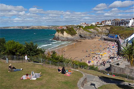 simsearch:841-06341670,k - People relaxing in park above Towan beach, Newquay, Cornwall, England, United Kingdom, Europe Stock Photo - Rights-Managed, Code: 841-06345149