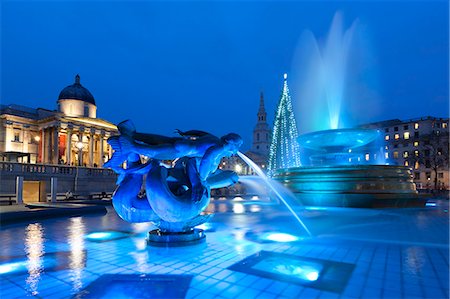 fontaine - Trafalgar Square, à Noël, Londres, Royaume-Uni, Europe Photographie de stock - Rights-Managed, Code: 841-06345159