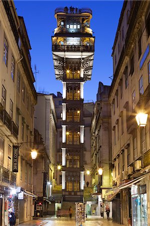 elevator - Elevador de Santa Justa, Baixa, Lisbon, Portugal, Europe Stock Photo - Rights-Managed, Code: 841-06345288