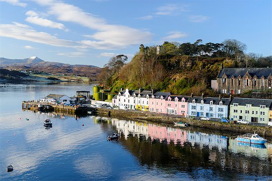 Looking down at the harbour of Portree, Isle of Skye, Inner Hebrides, Scotland Stock Photo - Premium Rights-Managed, Artist: robertharding, Image code: 841-06345313