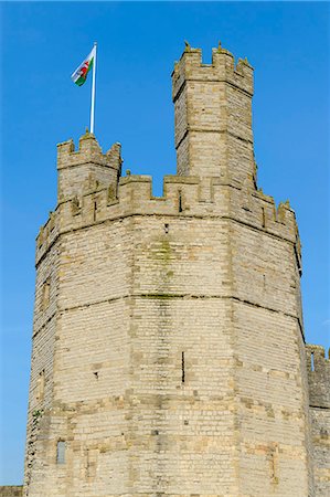 Caernarfon Castle turret, UNESCO World Heritage Site, Caernarfon, Gwynedd, North Wales, Wales, United Kingdom, Europe Stock Photo - Rights-Managed, Code: 841-06345336