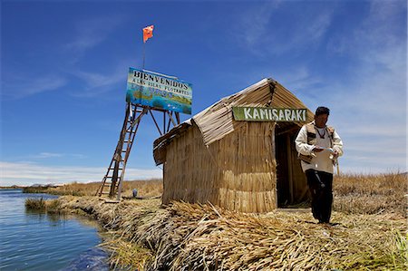 floating (object on water) - Entrance to Islas Flotantes (Floating Islands), Lake Titicaca, Peru, South America Stock Photo - Rights-Managed, Code: 841-06345454