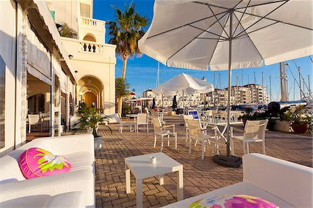 Bar at Queensway Quay Marina, Gibraltar, Mediterranean, Europe Fotografie stock - Rights-Managed, Codice: 841-06340882