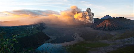 Mount Bromo volcanic eruption sending up an ash cloud, East Java, Indonesia, Southeast Asia, Asia Stock Photo - Rights-Managed, Code: 841-06341195