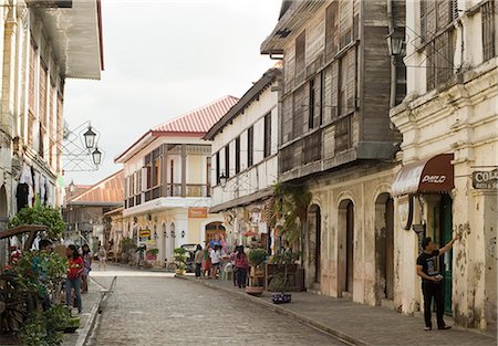 street color buildings - Crisologo Street, Vigan, UNESCO World Heritage Site, Ilocos Sur, Philippines, Southeast Asia, Asia Stock Photo - Rights-Managed, Code: 841-06341402