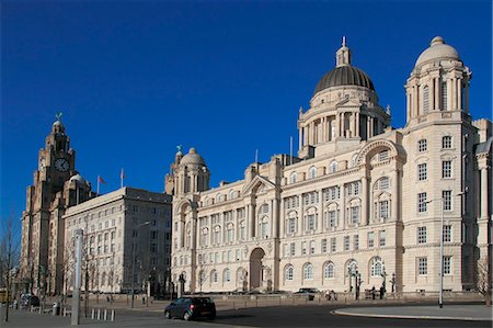 Pierhead, with Liver building, Cunard building and Dock company building, UNESCO World Heritage Site, Liverpool, Merseyside, England, United Kingdom, Europe Foto de stock - Con derechos protegidos, Código: 841-06341446