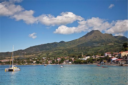 View of Saint-Pierre showing Mount Pelee in background, Martinique, Lesser Antilles, West Indies, Caribbean, Central America Stock Photo - Rights-Managed, Code: 841-06341465