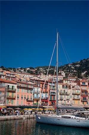 Colourful buildings along waterfront, Villefranche, Alpes-Maritimes, Provence-Alpes-Cote d'Azur, French Riviera, France, Mediterranean, Europe Stock Photo - Rights-Managed, Code: 841-06341473