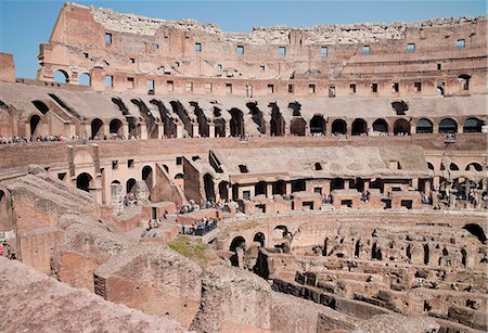 The amphitheatre of the Colosseum, Rome, Lazio, Italy, Europe Foto de stock - Con derechos protegidos, Código: 841-06341505