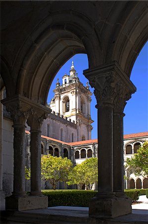 portugal pillar - The Monastery, Alcobaca, UNESCO World Heritage Site, Portugal, Europe Stock Photo - Rights-Managed, Code: 841-06341622