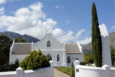 Dutch Reformed church dating from 1841, Franschhoek, The Wine Route, Cape Province, South Africa, Africa Stock Photo - Rights-Managed, Code: 841-06341694
