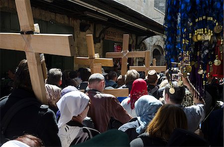 Orthodox Good Friday processions on the Way of the Cross. Old City, Jerusalem, Israel, Middle East Stock Photo - Rights-Managed, Code: 841-06341835