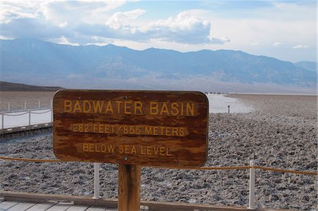 panneau de signalisation - Bassin de Badwater, Death Valley, Californie, États-Unis d'Amérique, l'Amérique du Nord Photographie de stock - Rights-Managed, Code: 841-06341868