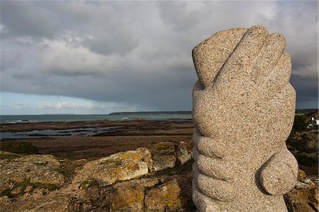 friendship hand - St. Malo sculpture, Thanksgiving Memorial, La Corbiere, St. Brelade, Jersey, Channel Islands, United Kingdom, Europe Stock Photo - Rights-Managed, Code: 841-06341981