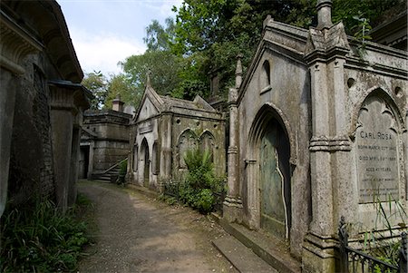 sepultura - Avenue égyptien, cimetière de Highgate Ouest, Highgate, Londres, Royaume-Uni, Europe Photographie de stock - Rights-Managed, Code: 841-06342011