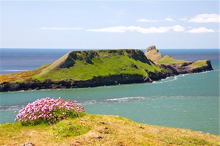 promontoire - Worms Head, baie de Rhossili, péninsule de Gower, au pays de Galles, Royaume-Uni, Europe Photographie de stock - Rights-Managed, Code: 841-06342052