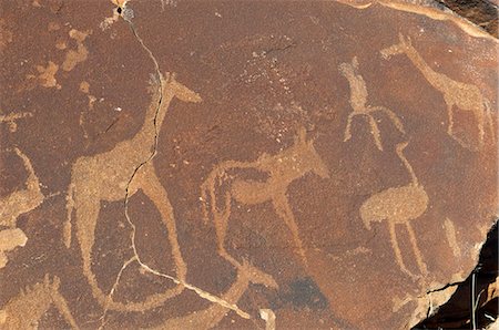 fractura - Rock engravings, Huab River Valley, Torra Conservancy, Damaraland, Namibia, Africa Foto de stock - Con derechos protegidos, Código: 841-06342212