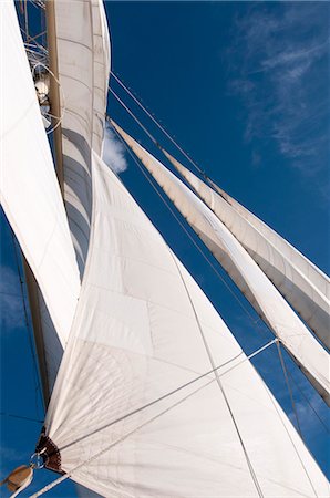 sailboat in sea - Star Clipper sailing cruise ship, Deshaies, Basse-Terre, Guadeloupe, West Indies, French Caribbean, France, Central America Stock Photo - Rights-Managed, Code: 841-06342317