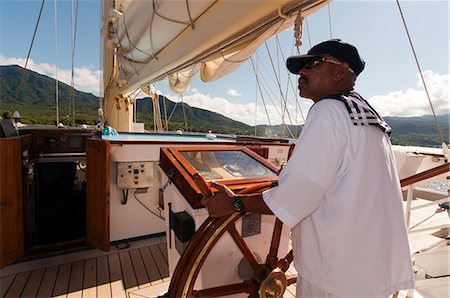 steer - Étoile voile Clipper cruise ship, Dominica, West Indies, Caraïbes, Amérique centrale Photographie de stock - Rights-Managed, Code: 841-06342328