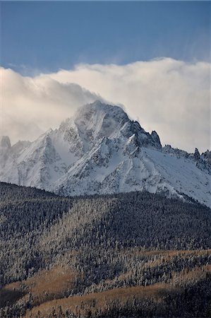 san miguel mountains - Mount Sneffels with fresh snow, San Juan Mountains, Uncompahgre National Forest, Colorado, United States of America, North America Stock Photo - Rights-Managed, Code: 841-06342664