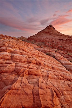 Wavy orange and white sandstone at sunrise, Valley Of Fire State Park, Nevada, United States of America, North America Stock Photo - Rights-Managed, Code: 841-06342671