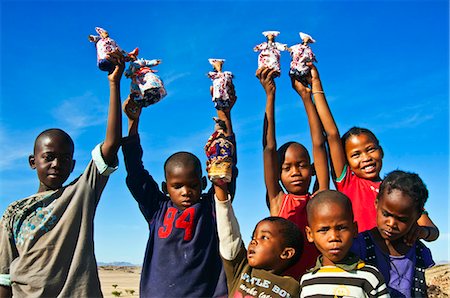 Herero children selling Herero dolls, Damaraland, Kunene Region, Namibia, Africa Stock Photo - Rights-Managed, Code: 841-06342704