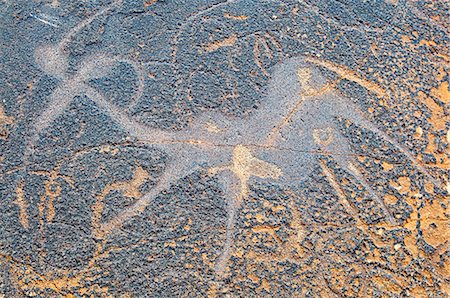 petroglyph - Petroglyphs or rock engravings, Twyfelfontein, UNESCO World Heritage Site, Damaraland, Kunene Region, Namibia, Africa Foto de stock - Direito Controlado, Número: 841-06342721