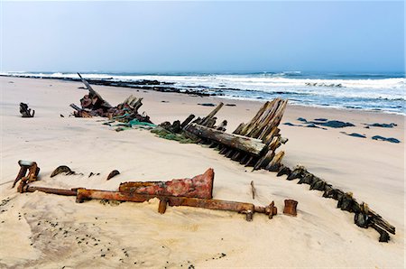 Shipwreck remains, Skeleton Coast, Namib Desert, Namibia, Africa Foto de stock - Con derechos protegidos, Código: 841-06342731