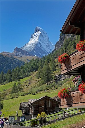 exterior building in switzerland - Matterhorn, Zermatt, Canton Valais, Swiss Alps, Switzerland, Europe Stock Photo - Rights-Managed, Code: 841-06342781