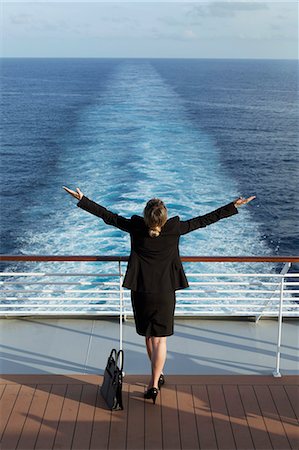 Business woman on a cruise ship, Nassau, Bahamas, West Indies, Caribbean, Central America Foto de stock - Con derechos protegidos, Código: 841-06342790