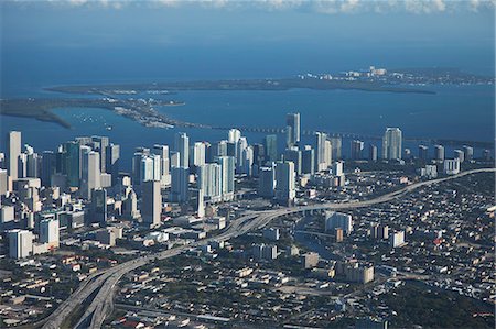 Vue aérienne de Miami, Floride, États-Unis d'Amérique, l'Amérique du Nord Photographie de stock - Rights-Managed, Code: 841-06342825