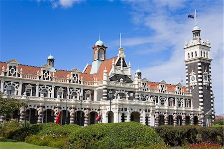 dunedin, new zealand - Railway Station, Central Business District, Dunedin, Otago District, South Island, New Zealand, Pacific Stock Photo - Rights-Managed, Code: 841-06342872