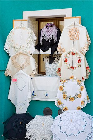 Handmade lace on Burano Island, Venice, Veneto, Italy, Europe Stock Photo - Rights-Managed, Code: 841-06342881