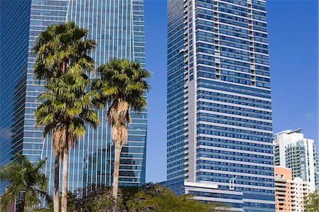 florida - HSBC Tower on the right and Chase Tower on Brickell Avenue, Miami, Florida, United States of America, North America Stock Photo - Rights-Managed, Code: 841-06342975