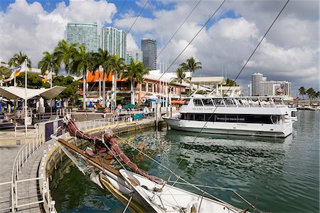 Bayside Marketplace et Marina, Miami, Floride, États-Unis d'Amérique, l'Amérique du Nord Photographie de stock - Rights-Managed, Code: 841-06342981