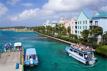 Terminal de ferry de Paradise Island, ville de Nassau, New Providence Island, aux Bahamas, Antilles, Amérique centrale Photographie de stock - Rights-Managed, Code: 841-06343043