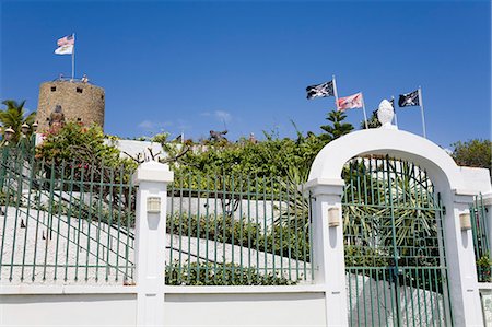 Blackbeard's Castle in Kongens Quarter, Charlotte Amalie, St. Thomas Island, U.S. Virgin Islands, West Indies, Caribbean, Central America Foto de stock - Direito Controlado, Número: 841-06343061