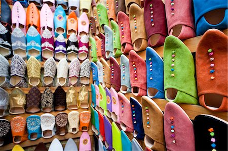 row shoes - Soft leather Moroccan slippers in the Souk, Medina, Marrakesh, Morocco, North Africa, Africa Stock Photo - Rights-Managed, Code: 841-06343094