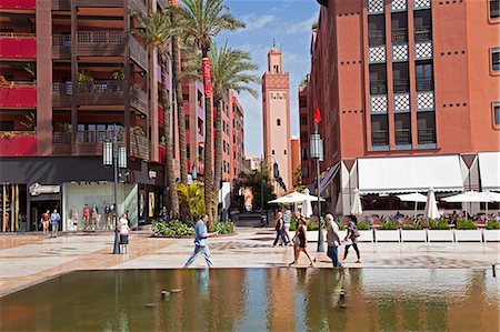 New shopping center and apartments in the wealthy area of Gueliz in Marrakesh, Morocco, North Africa, Africa Foto de stock - Con derechos protegidos, Código: 841-06343126