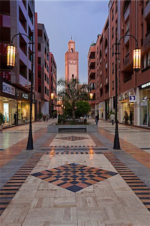 Neue Shopping Center und Apartments in der wohlhabenden Gegend von Gueliz in Marrakesch, Marokko, Nordafrika, Afrika Stockbilder - Lizenzpflichtiges, Bildnummer: 841-06343127