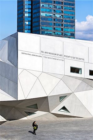 Exterior of the new Herta and Paul Amir building of the Tel Aviv Museum of Art, Tel Aviv, Israel, Middle East Stock Photo - Rights-Managed, Code: 841-06343224