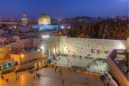 Jewish Quarter of the Western Wall Plaza with people praying at the Wailing Wall, Old City, UNESCO World Heritge Site, Jerusalem, Israel, Middle East Stock Photo - Rights-Managed, Code: 841-06343248