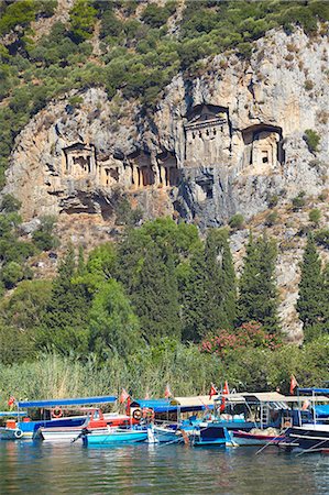 simsearch:841-07081259,k - Lycian tombs of Dalyan with fishing and tourists boats below, Dalyan, Anatolia, Turkey, Asia Minor, Eurasia Stock Photo - Rights-Managed, Code: 841-06343288