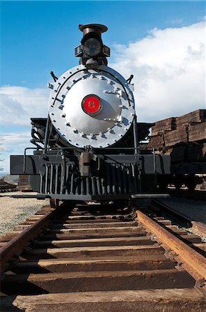 railway track in america - Old steam locomotive at historic Gold Hill train station, outside Virginia City, Nevada, United States of America, North America Stock Photo - Rights-Managed, Code: 841-06343353