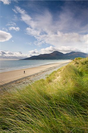 people walking in the distance - Person walking alone along Dundrum Bay, County Down, Northern Ireland, United Kingdom, Europe Stock Photo - Rights-Managed, Code: 841-06343413