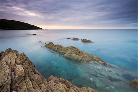 Summer sunrise over Talland Bay, South Cornwall, England, United Kingdom, Europe Foto de stock - Con derechos protegidos, Código: 841-06343534