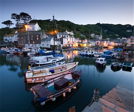 Evening at Polperro Harbour, Polperro, Cornwall, England, United Kingdom, Europe Stock Photo - Rights-Managed, Code: 841-06343533